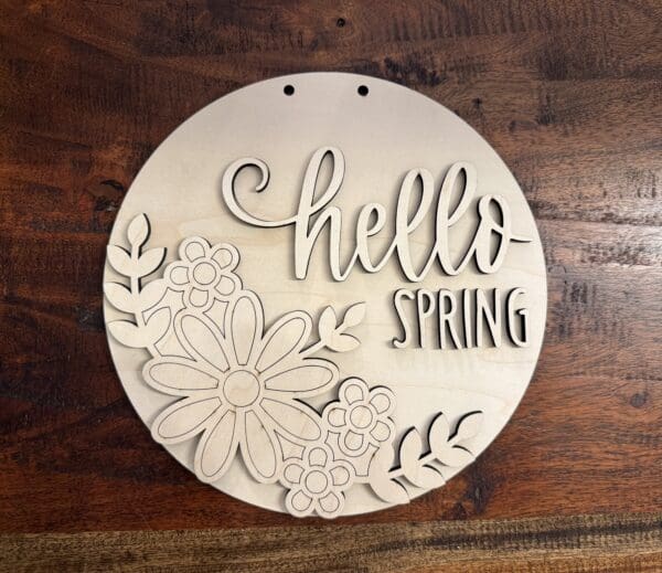 Hello Spring Floral Door Hanger - Image 2