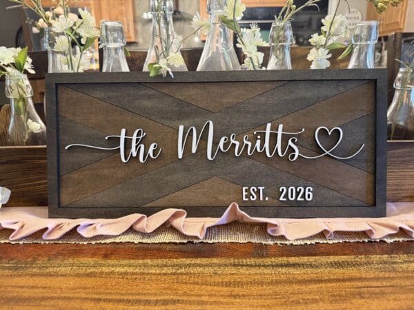 Custom Layered Inlay Wood Name Signs