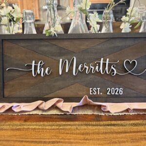 Custom Layered Inlay Wood Name Signs
