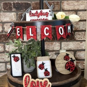 Ladybug Tiered Tray 6 Piece Set