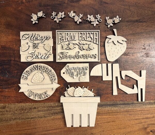 Strawberry Farm Tiered Tray 7 Piece Set - Image 2