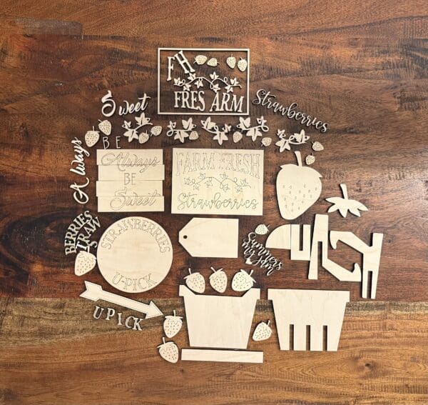 Strawberry Farm Tiered Tray 7 Piece Set - Image 3