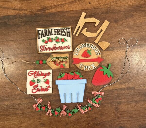 Strawberry Farm Tiered Tray 7 Piece Set - Image 4
