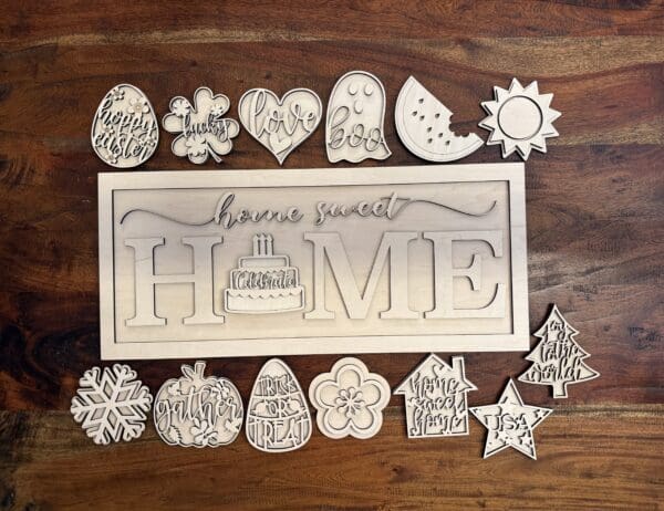 Interchangeable Home Sweet Home Hanging Sign Leaner - Image 5