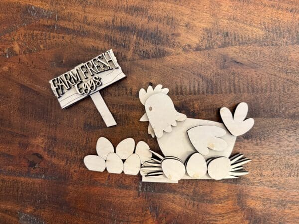 Chicken and Eggs For Flower Basket Interchangeable Weave Basket - Image 3