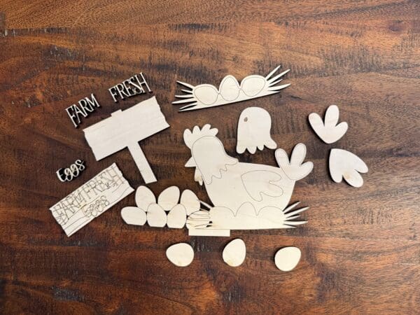 Chicken and Eggs For Flower Basket Interchangeable Weave Basket - Image 2