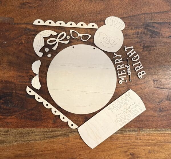 Mrs Claus Merry & Bright Christmas Door Hanger - Image 3