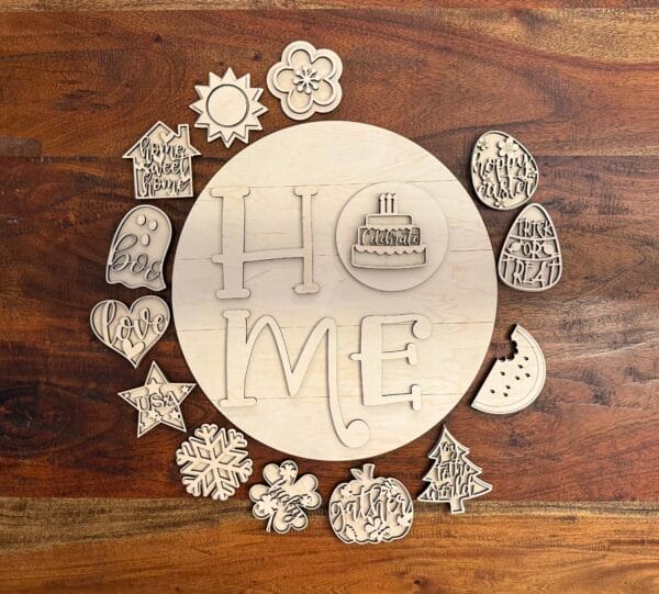 Interchangeable Round Home Door Hanger Sign - Image 4