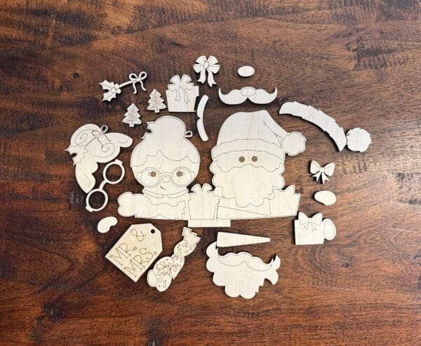Santa and Mrs Claus For Flower Basket Interchangeable Weave Basket - Image 3