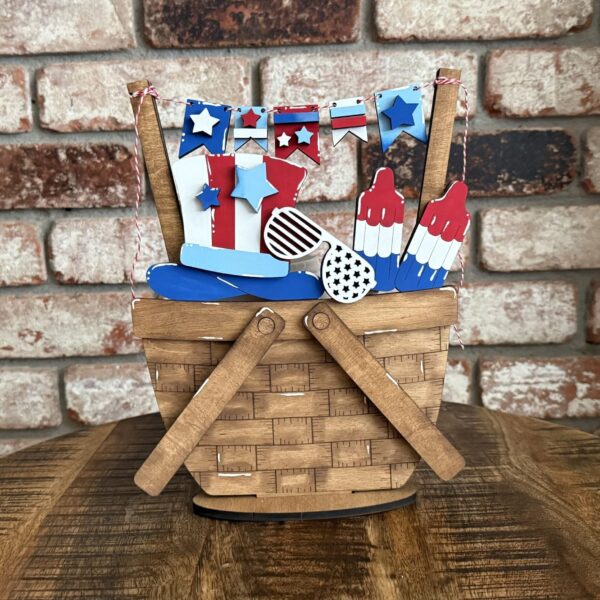 Patriotic For Flower Basket Interchangeable Weave Basket