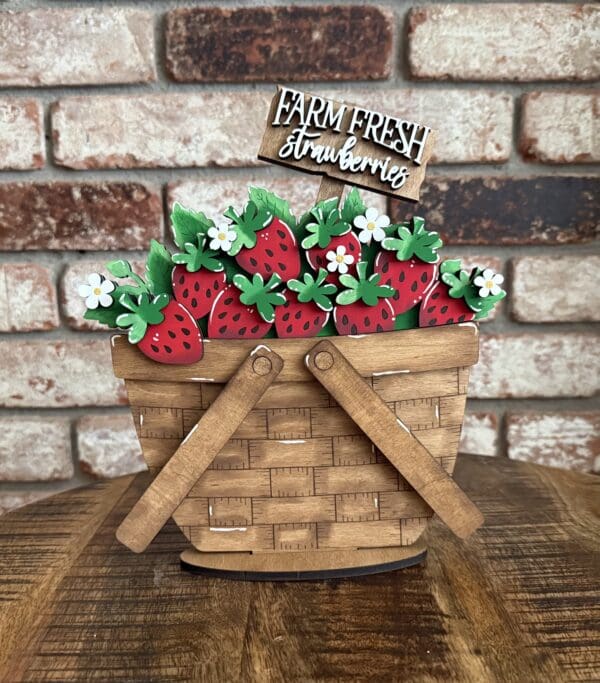 Strawberries For Flower Basket Interchangeable Weave Basket