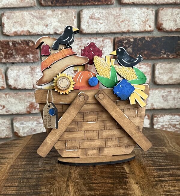 Scarecrow For Flower Basket Interchangeable Weave Basket