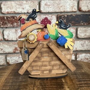 Scarecrow For Flower Basket Interchangeable Weave Basket