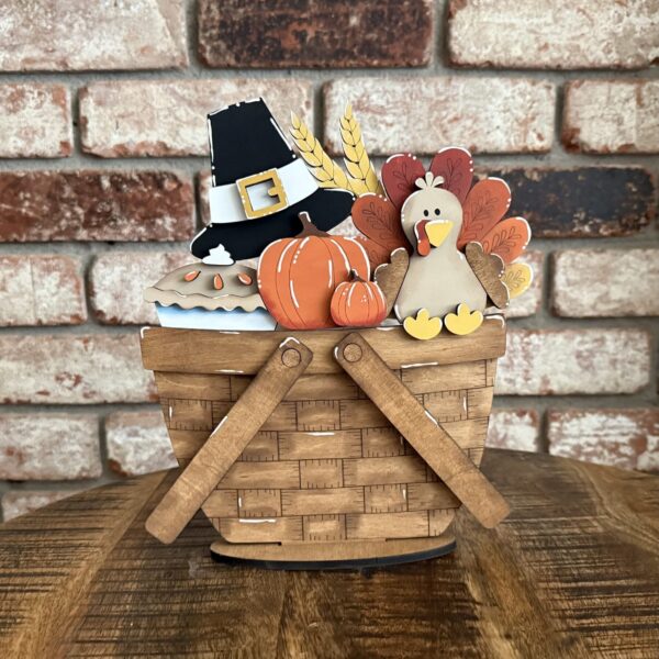 Thanksgiving Turkey For Flower Basket Interchangeable Weave Basket