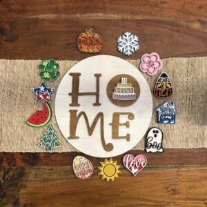 Interchangeable Round Home Door Hanger Sign