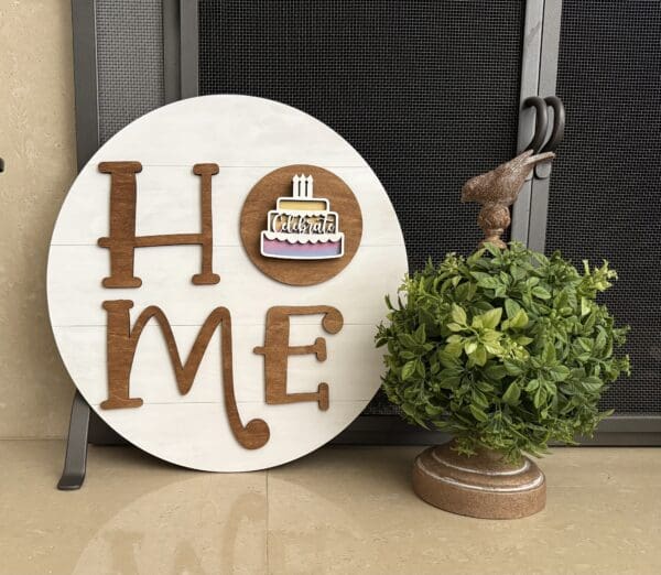 Interchangeable Round Home Door Hanger Sign - Image 7