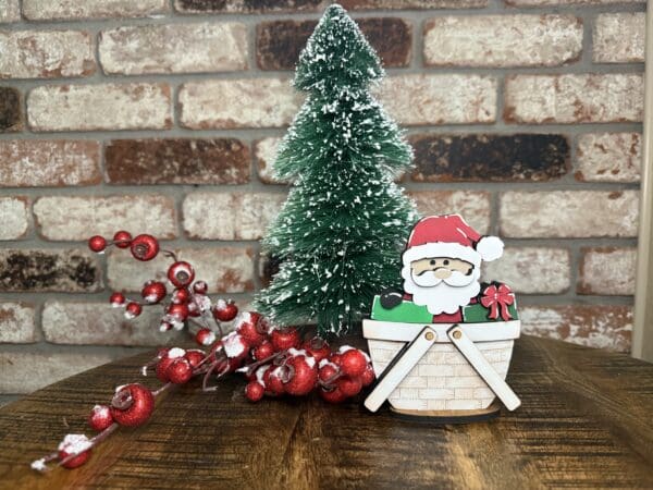 Santa For Small Flower Basket Interchangeable Weave Basket