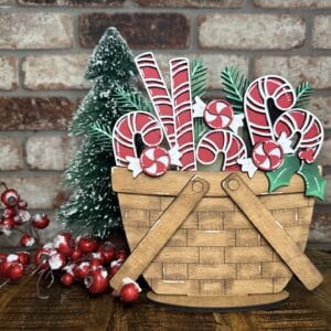 Christmas Candy Canes For Flower Basket Interchangeable Weave Basket