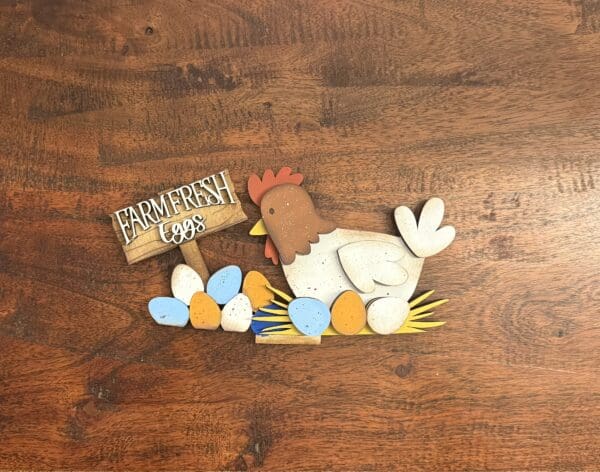 Chicken and Eggs For Flower Basket Interchangeable Weave Basket - Image 4