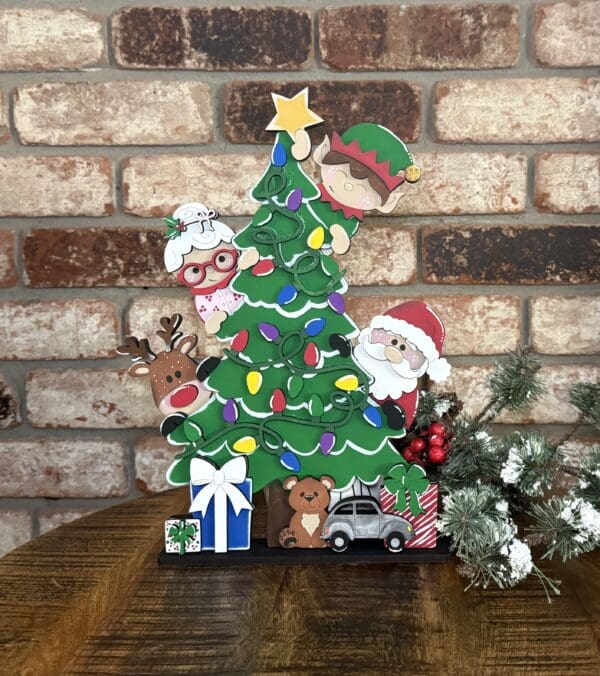 Santa Elf Standing Christmas Tree Shelf Sitter