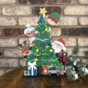 Santa Elf Standing Christmas Tree Shelf Sitter