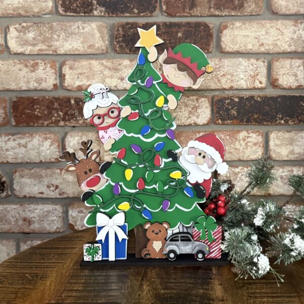 Santa Elf Standing Christmas Tree Shelf Sitter