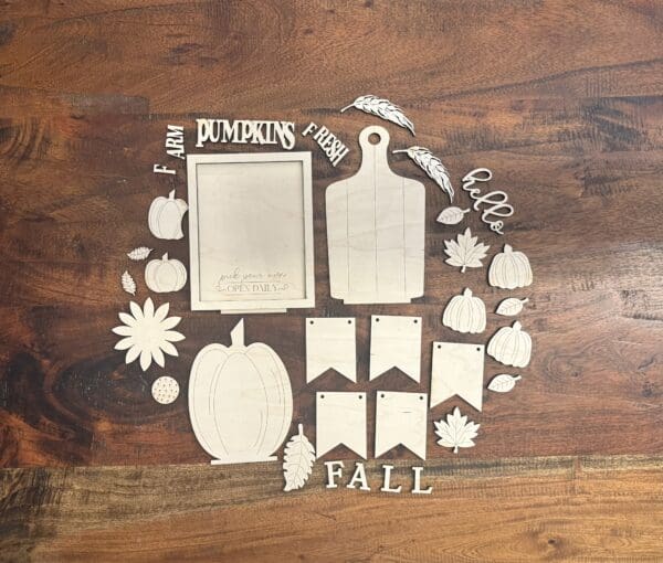 Fall Pumpkin Bench Interchangeable  4 Piece Set - Image 3