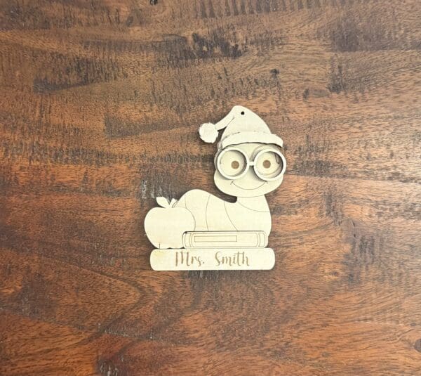 Custom Bookworm Teacher Tag Christmas Ornaments - Image 2