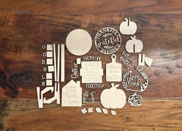 Thanksgiving Fall Tiered Tray 9 Piece Set - Image 3