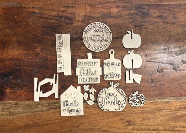 Thanksgiving Fall Tiered Tray 9 Piece Set - Image 2