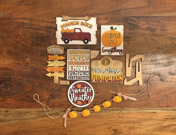 Fall Farm Fresh Pumpkin Tiered Tray 7 Piece Set - Image 4
