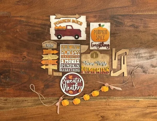 Fall Farm Fresh Pumpkin Tiered Tray 7 Piece Set - Image 4