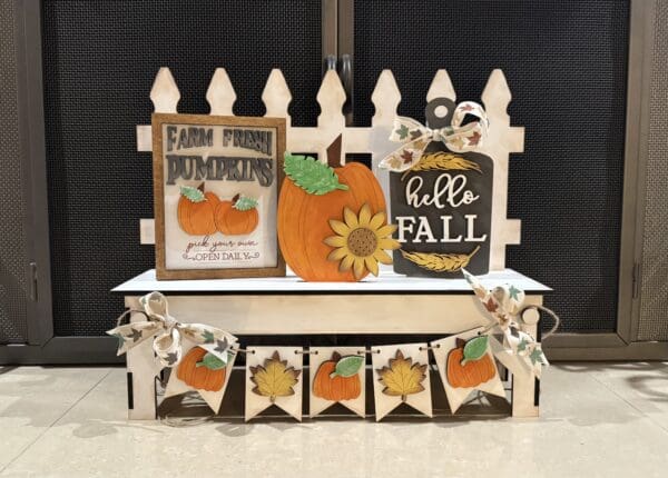 Fall Pumpkin Bench Interchangeable  4 Piece Set - Image 6