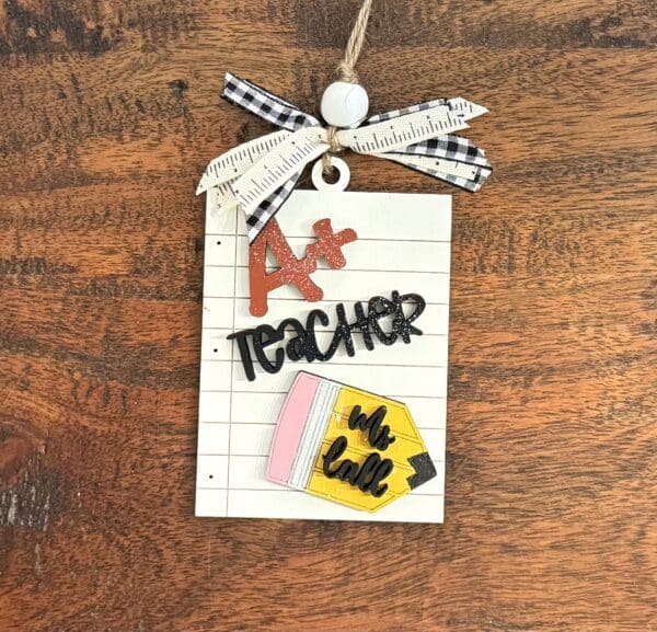A+ Teacher Custom Tag Christmas Ornaments