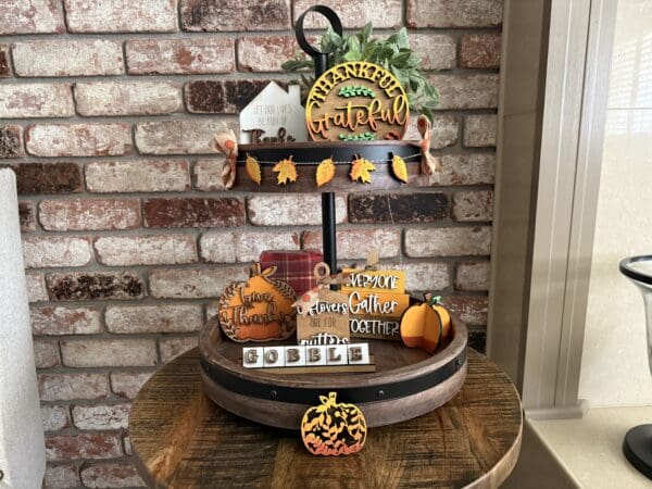 Thanksgiving Fall Tiered Tray 9 Piece Set