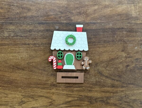 DIY Kids Craft Pop Out Gingerbread House Kit Shelf Sitter - Image 3