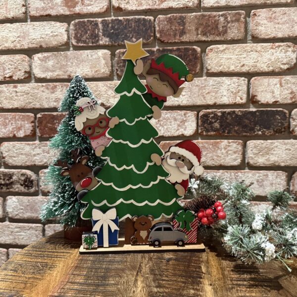 Santa Elf Standing Christmas Tree No Lights Shelf Sitter