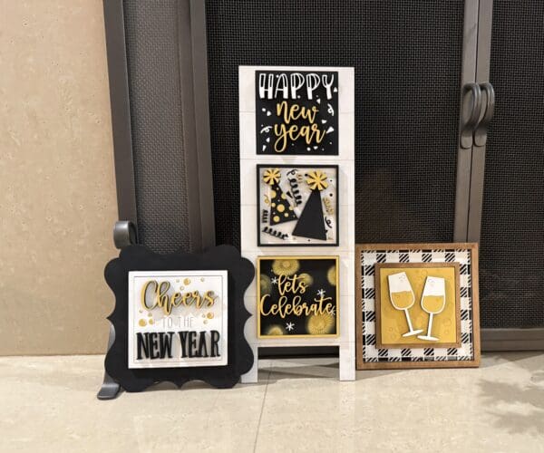 New Years Interchangeable Squares Set of 5
