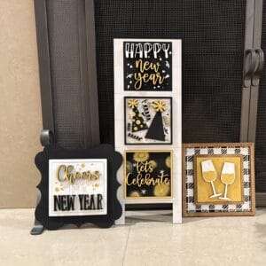 New Years Interchangeable Squares Set of 5