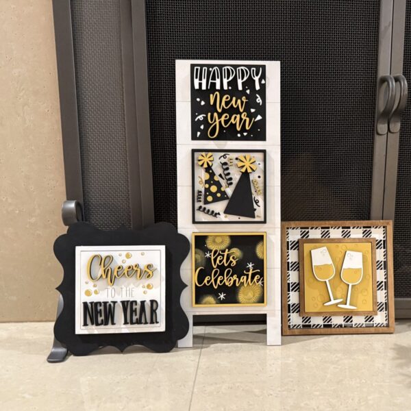 New Years Interchangeable Squares Set of 5