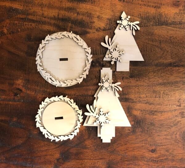 Holiday Candle Holder Christmas Tree Snowflake - Image 2
