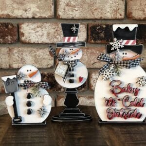 Standing Snowmen Trio Shelf Sitters