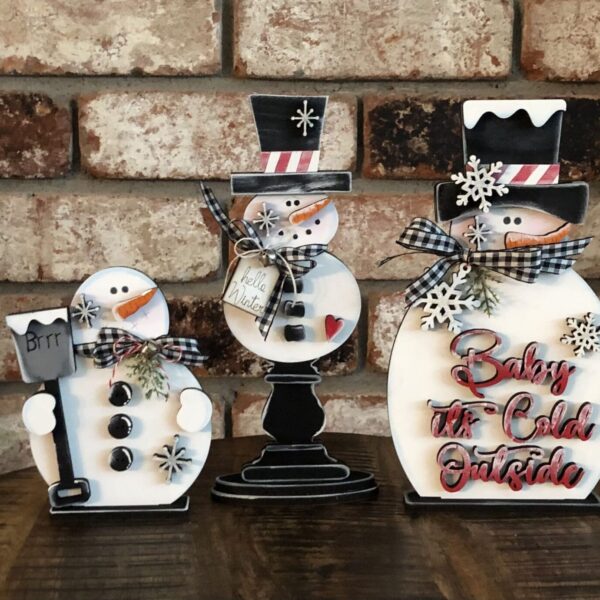 Standing Snowmen Trio Shelf Sitters
