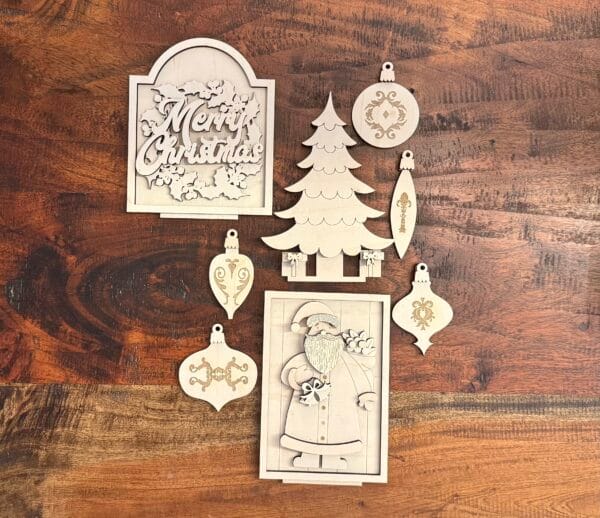 Vintage Christmas Bench Interchangeable 4 Piece Set - Image 2