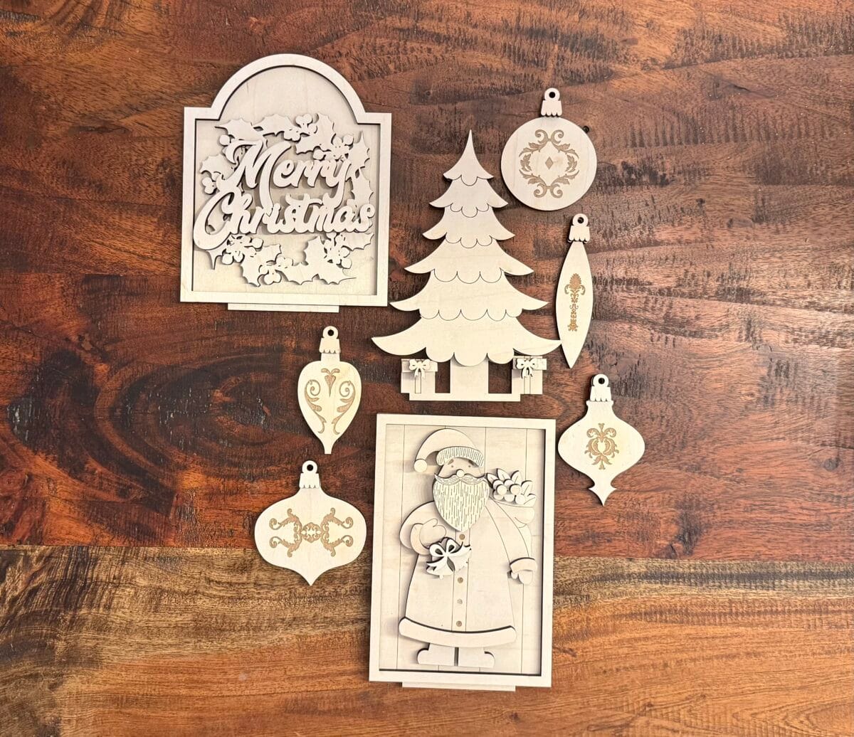 Vintage Christmas Bench Interchangeable 4 Piece Set - Image 2