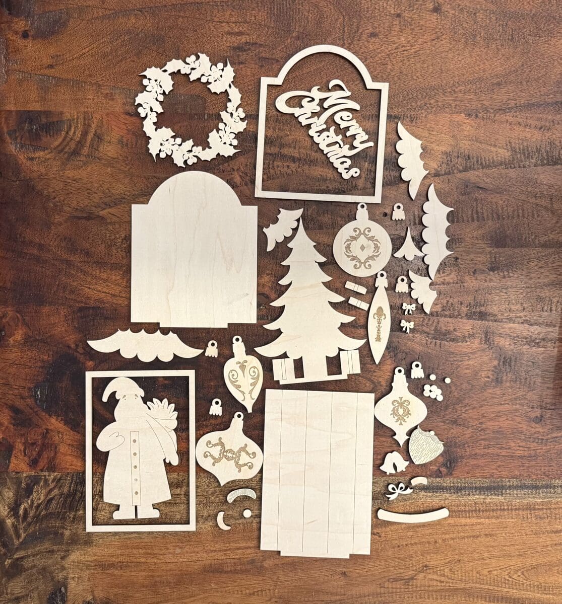 Vintage Christmas Bench Interchangeable 4 Piece Set - Image 3