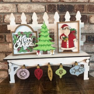 Vintage Christmas Bench Interchangeable 4 Piece Set