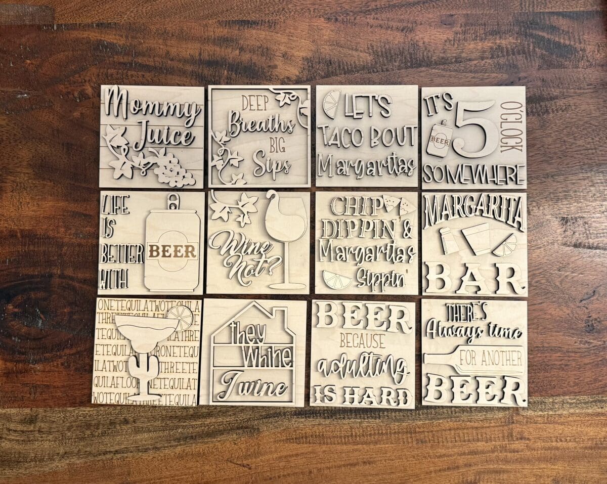 Bar Margarita Beer Wine Interchangeable Squares Mix & Match - Image 6