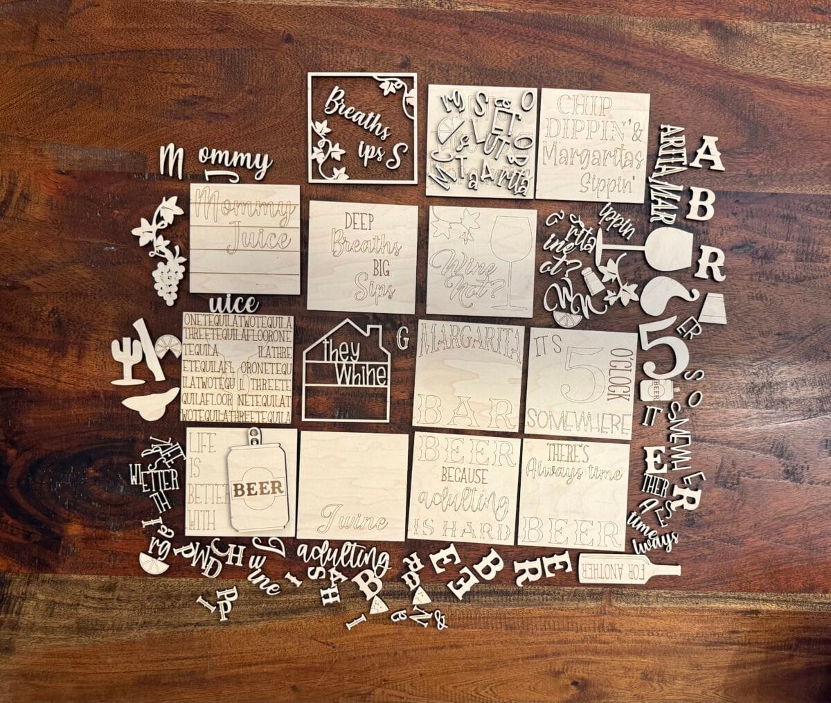 Bar Margarita Beer Wine Interchangeable Squares Mix & Match - Image 7