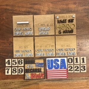 Military Hero Days Countdown USA Interchangeable Squares Mix & Match